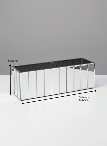 Mirror Strips Rectangle &amp; Square Glass Vase Decor Jamali Garden 4in Tall EACH