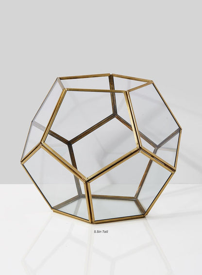 Glass Honeycomb Candleholder Decor Jamali Garden Clear and Gold 5.5in Tall EACH