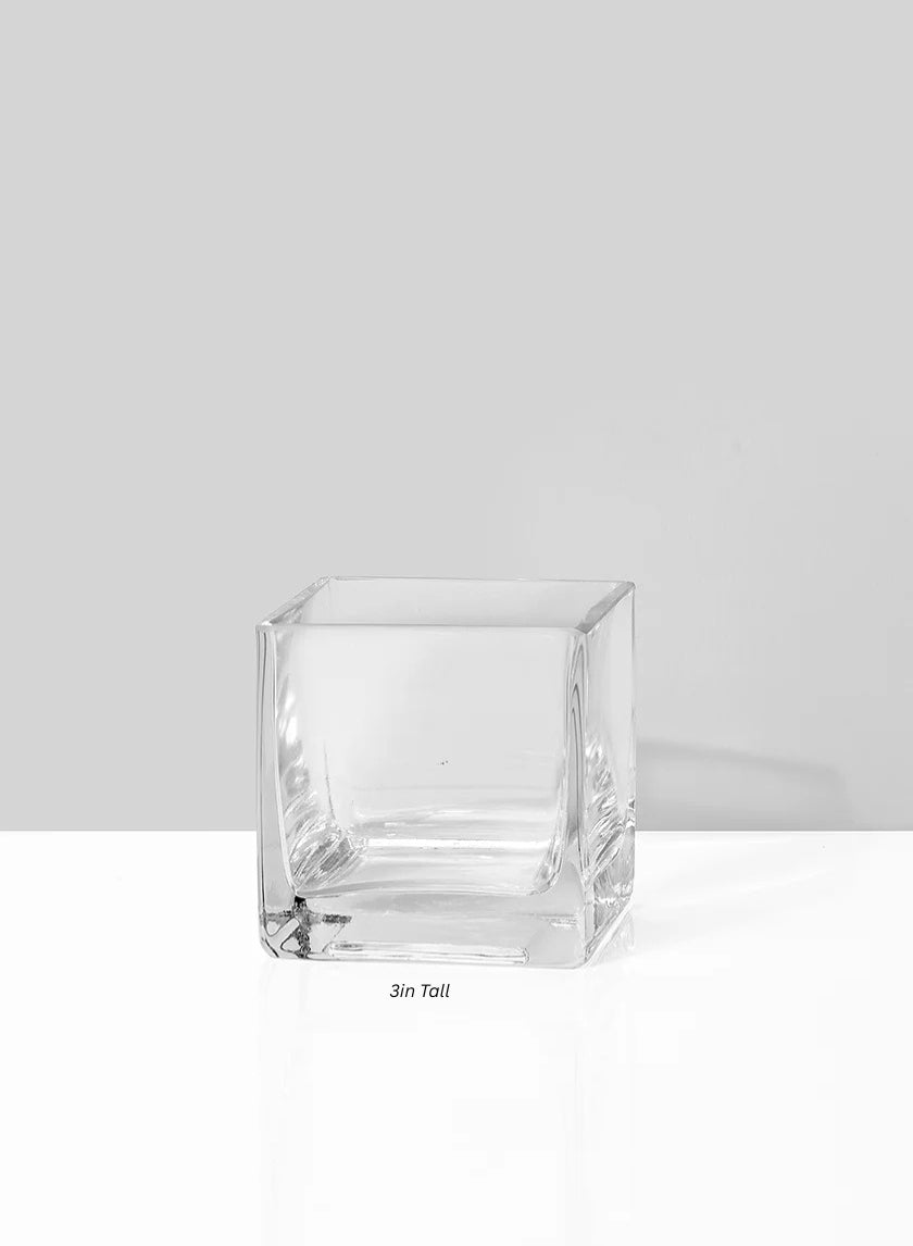 Clear Glass Cube Vase