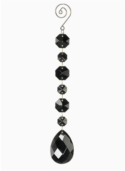 8in Long Black Crystal Ornament Decor Jamali Garden