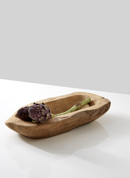 16in Long Teak Wood Bowl Decor Jamali Garden