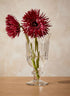 7.25in Tall Arrow Stripe Etched Trumpet Pedestal Glass Vase Decor Jamali Garden
