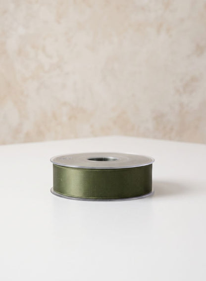 1in Dark Moss Swiss Satin Ribbon Decor Jamali Garden