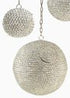 6in Hanging Nickel & Crystal Ball Decor Jamali Garden