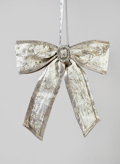 12in Long Champagne Bow Decor Jamali Garden
