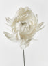 18in Glittered White Feather Open Peony, Bundle of 6 Decor Jamali Garden