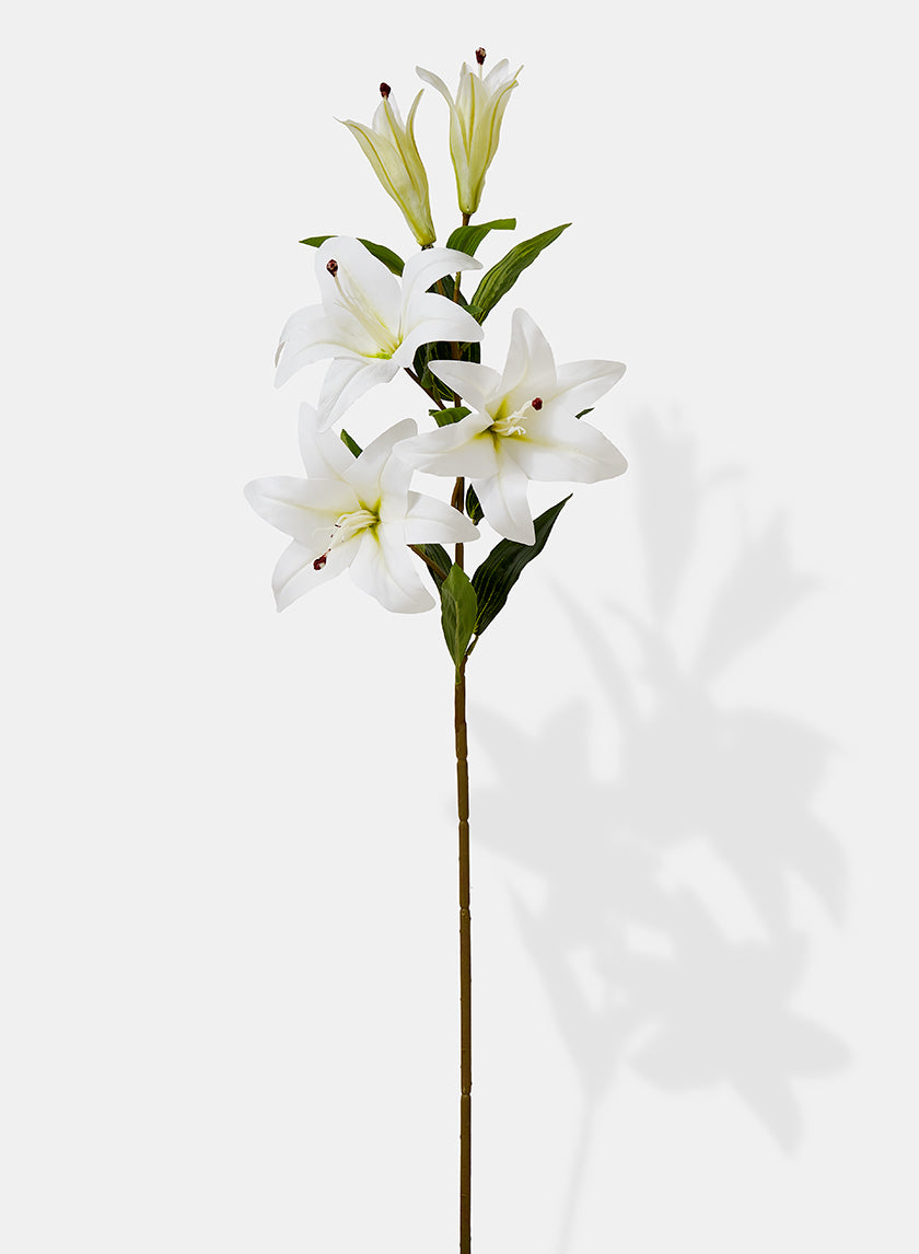 white lily pics 39in Long White Lily Spray, Case of 12