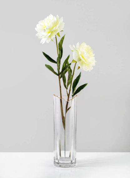 Waves Gold Rim Faceted Vase Decor Jamali Garden