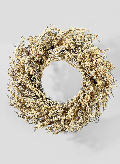 28in Wide White Berry Wreath Decor Jamali Garden